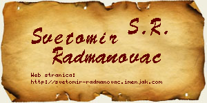 Svetomir Radmanovac vizit kartica